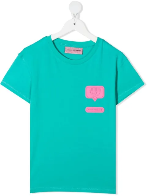 Chiara Ferragni Kids Eyelike patch cotton T-shirt