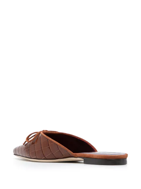 staud gina square toe croc embossed leather mules