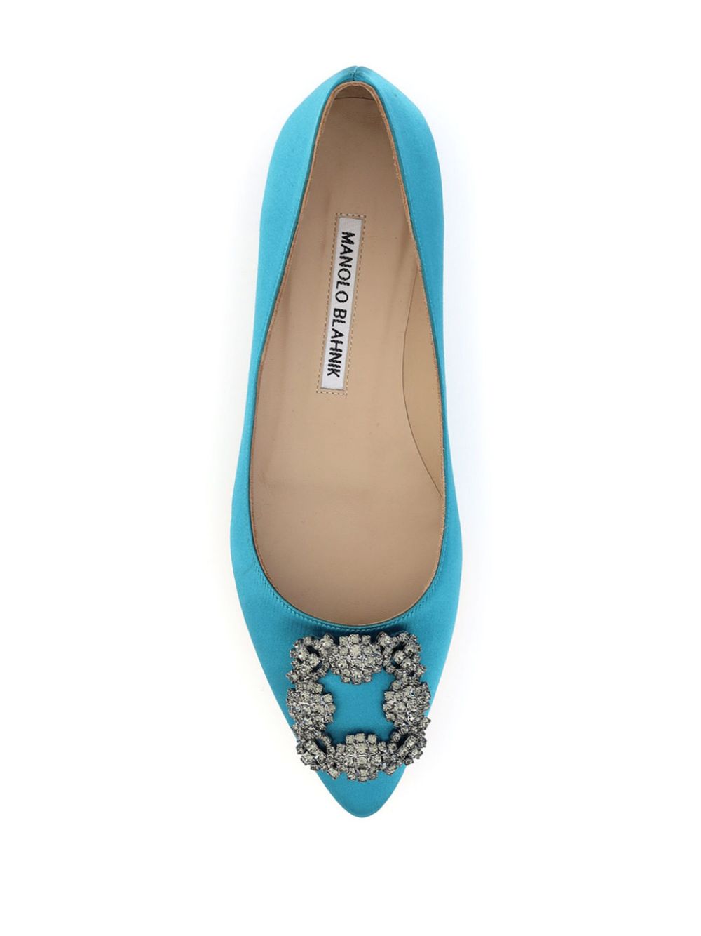 Manolo Blahnik Hangisi satin ballerina shoes Blue