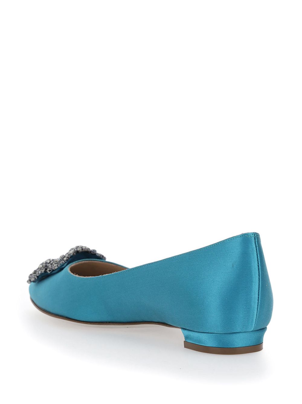 Manolo Blahnik Hangisi satin ballerina shoes Blue