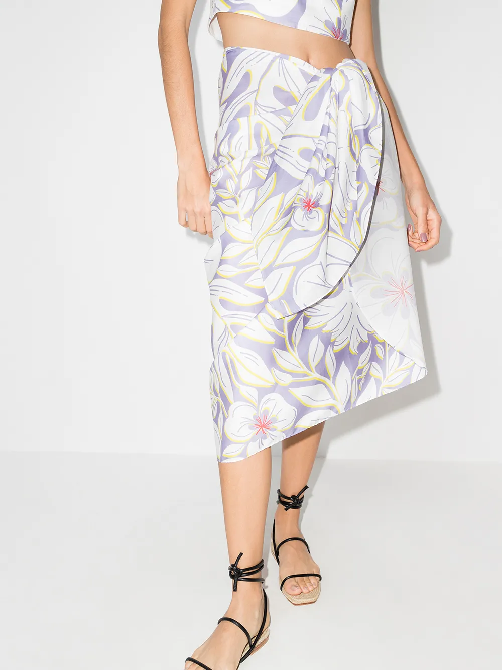 Image 2 of RACIL Piscine floral-print sarong skirt