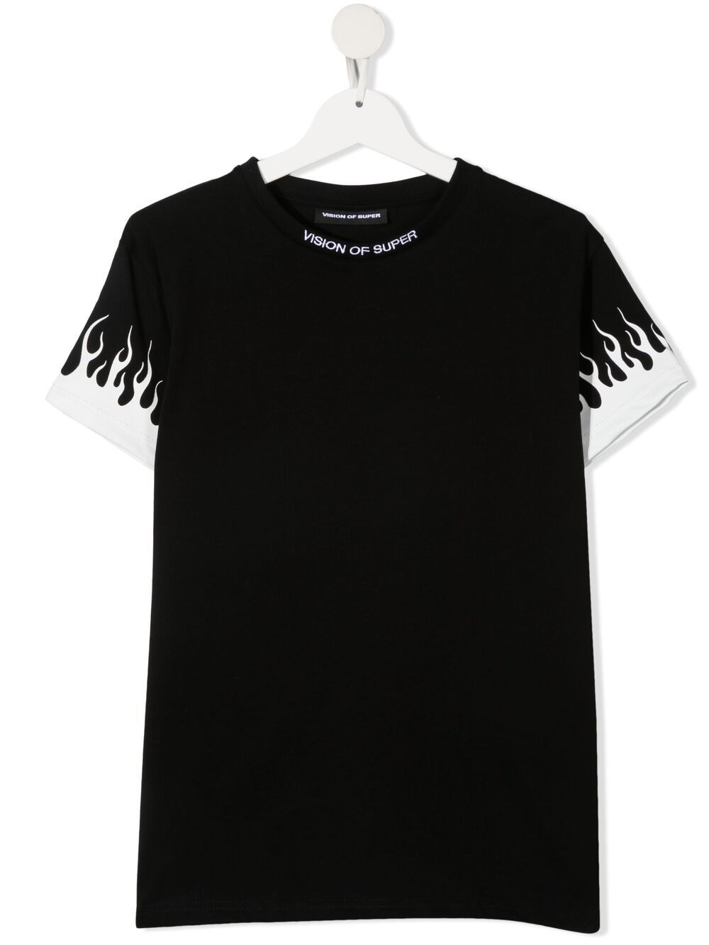 Shop Vision Of Super Teen Flames Print T-shirt In Black