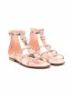 Image 1 of Elisabetta Franchi La Mia Bambina metallic strappy sandals