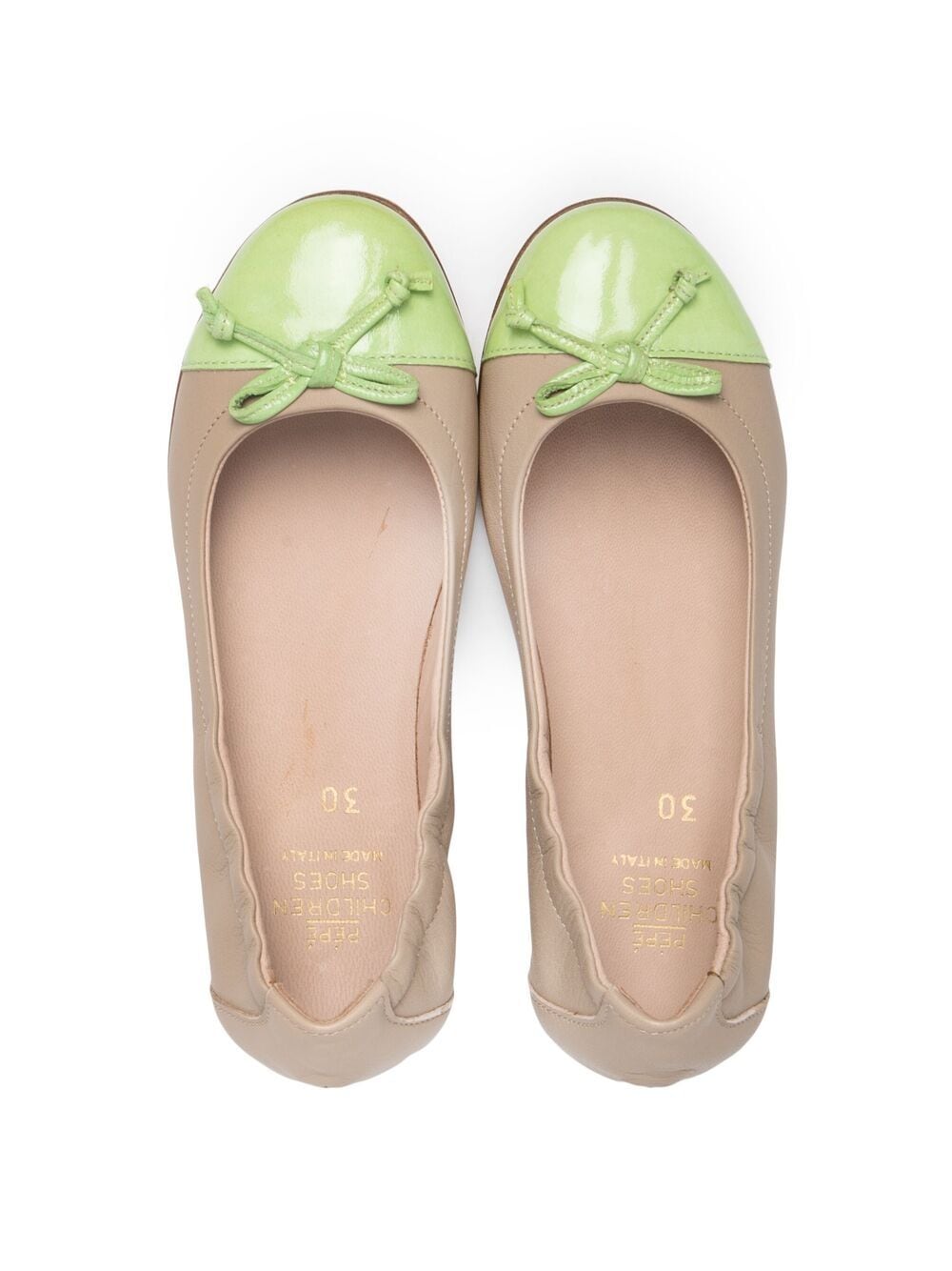 Shop Pèpè Two-tone Slip-on Ballerinas In Neutrals