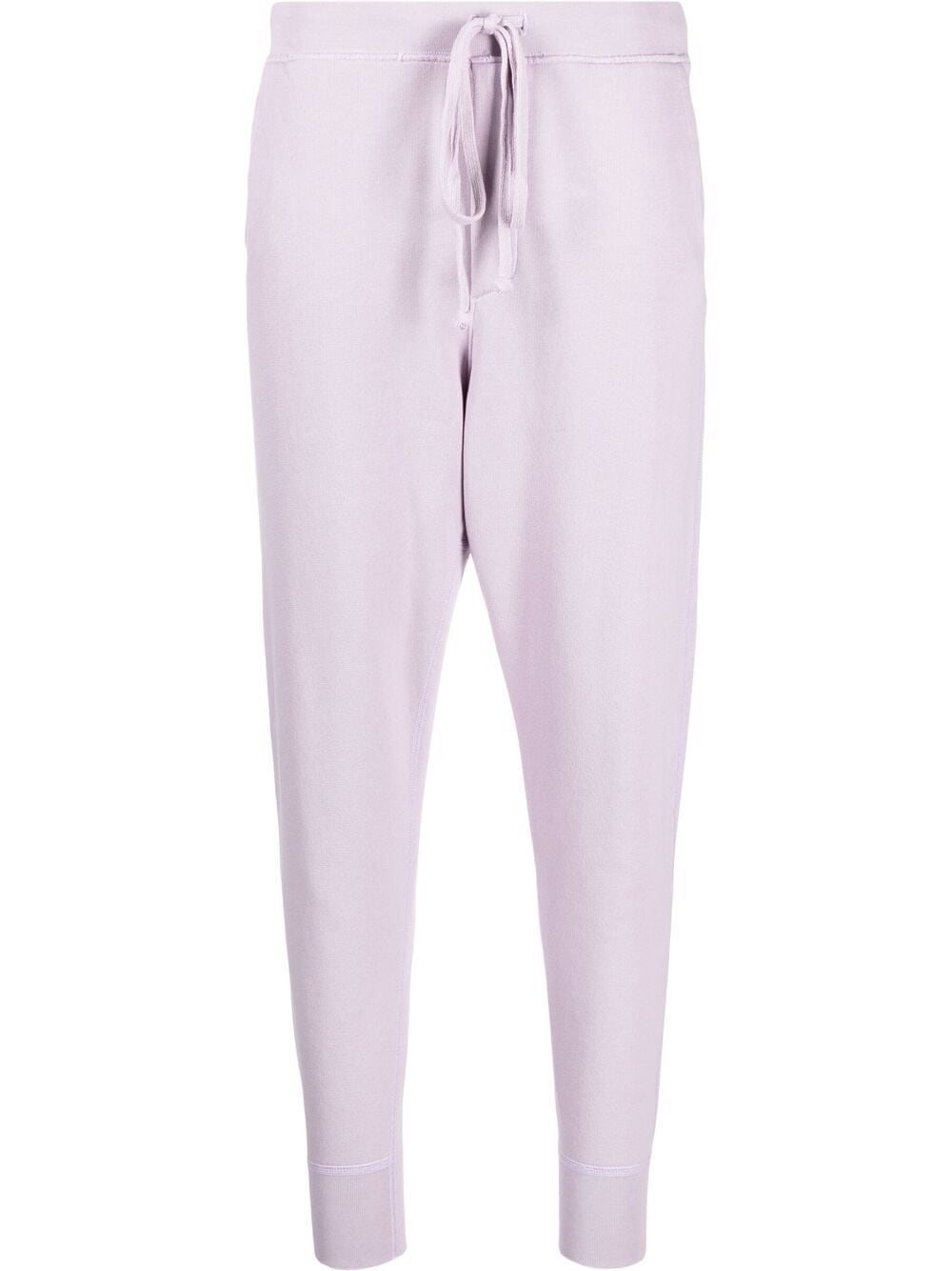 Nili Lotan Cropped Cotton Track Pants In Purple