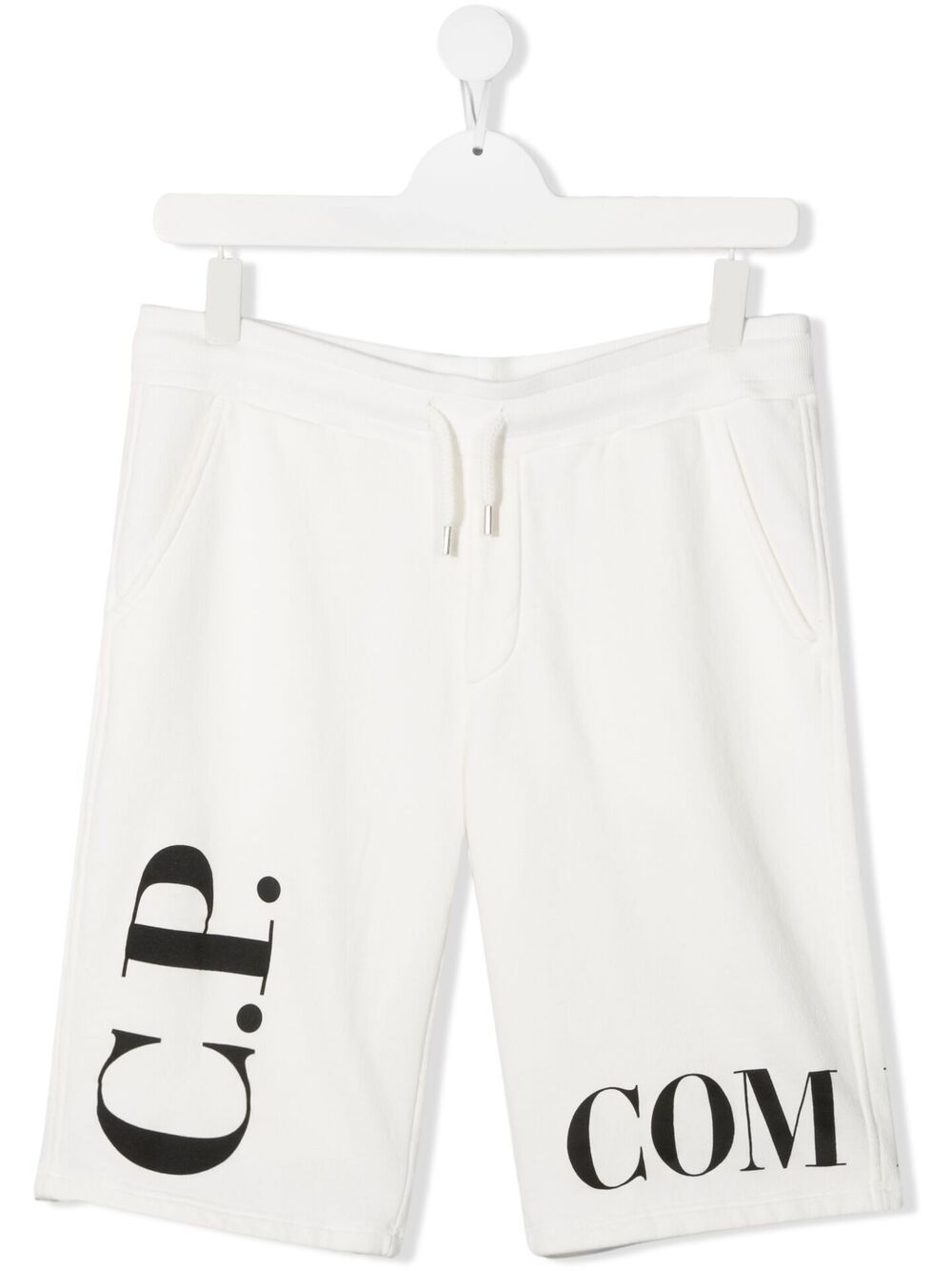 C.P. COMPANY TEEN LOGO-PRINT TRACK SHORTS 