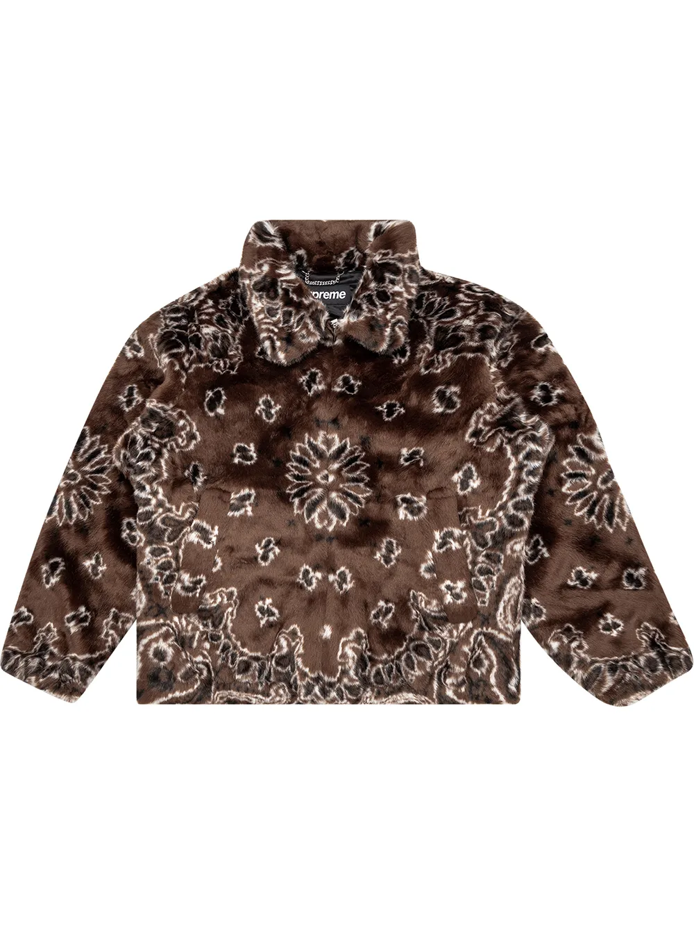 Supreme Bandana Faux Fur Bomber Jacket Brown FARFETCH TR