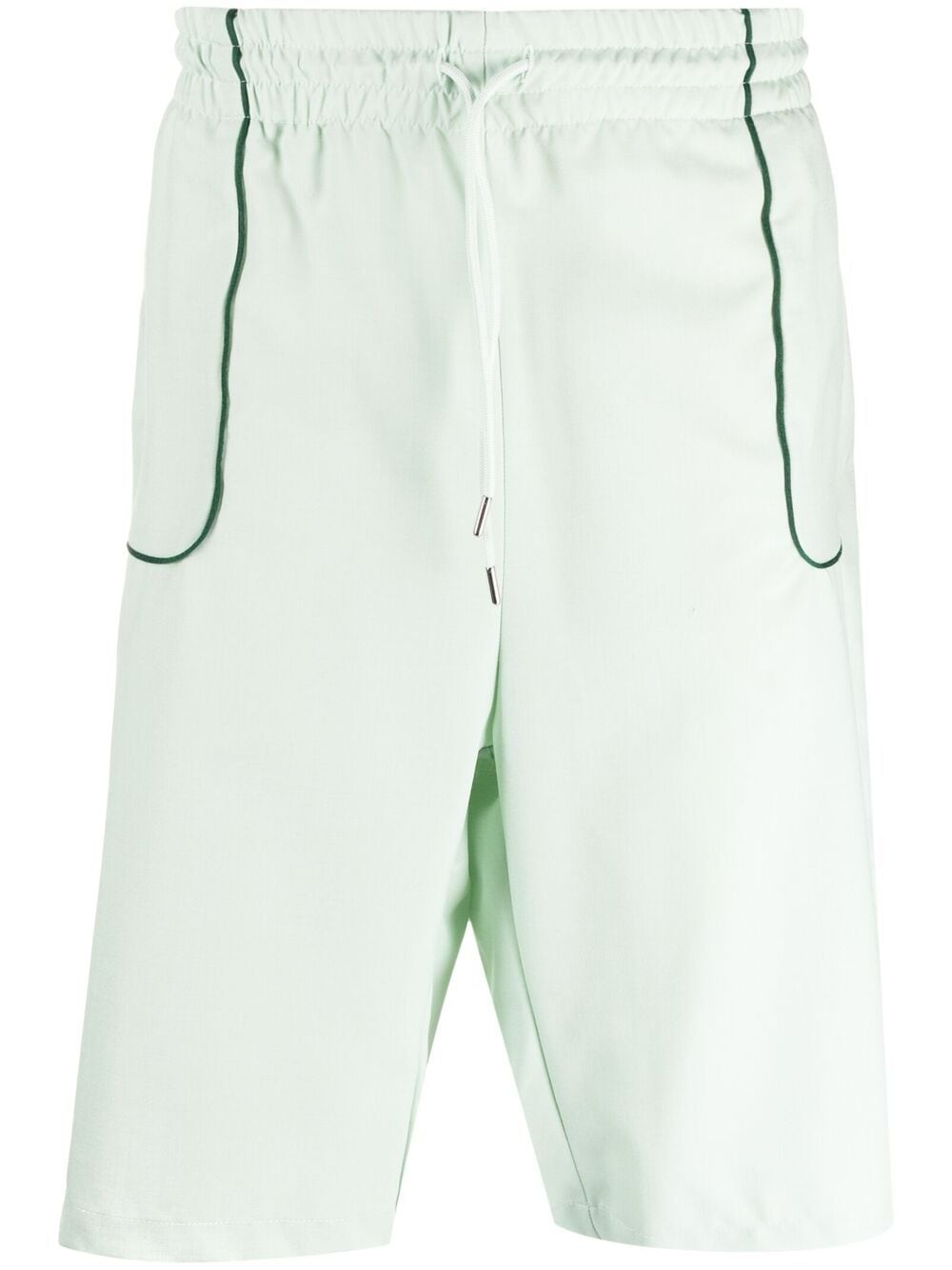 Drôle De Monsieur Contrast-trim Shorts In Green