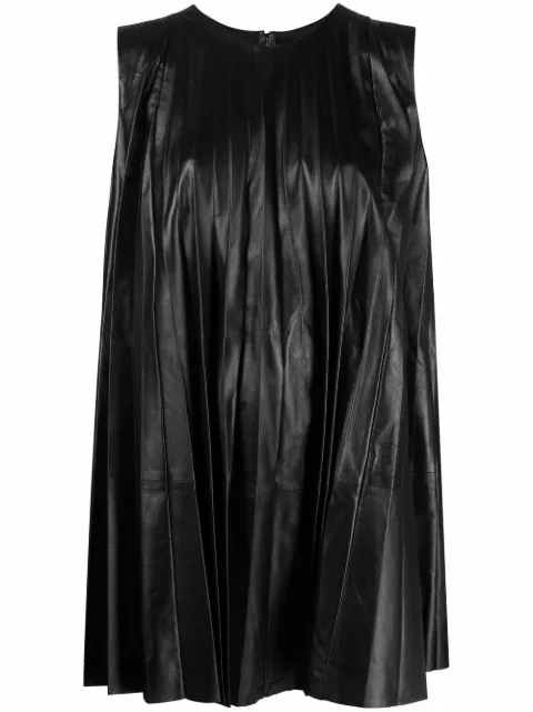 RED Valentino pleated leather shift dress