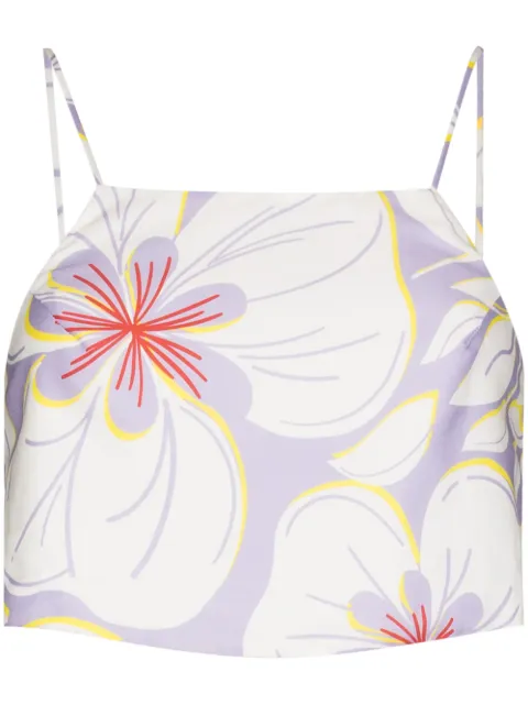 RACIL floral-print cropped top