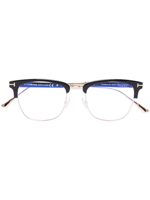 Tom Ford Eyewear نظارة مربعة بدون إطار سفلي
