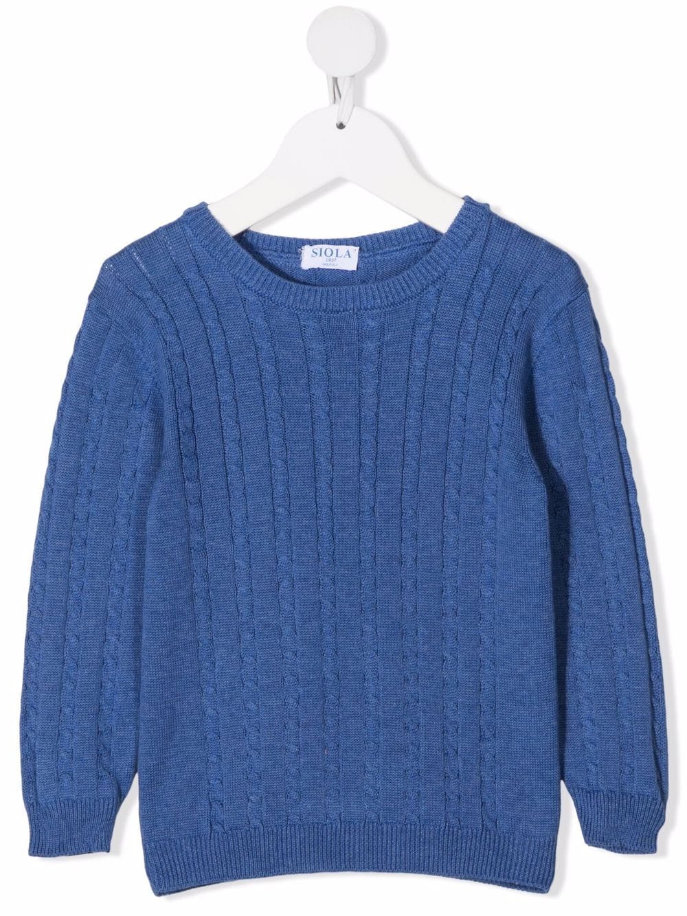 Siola Cable-knit Cotton Jumper In Blau