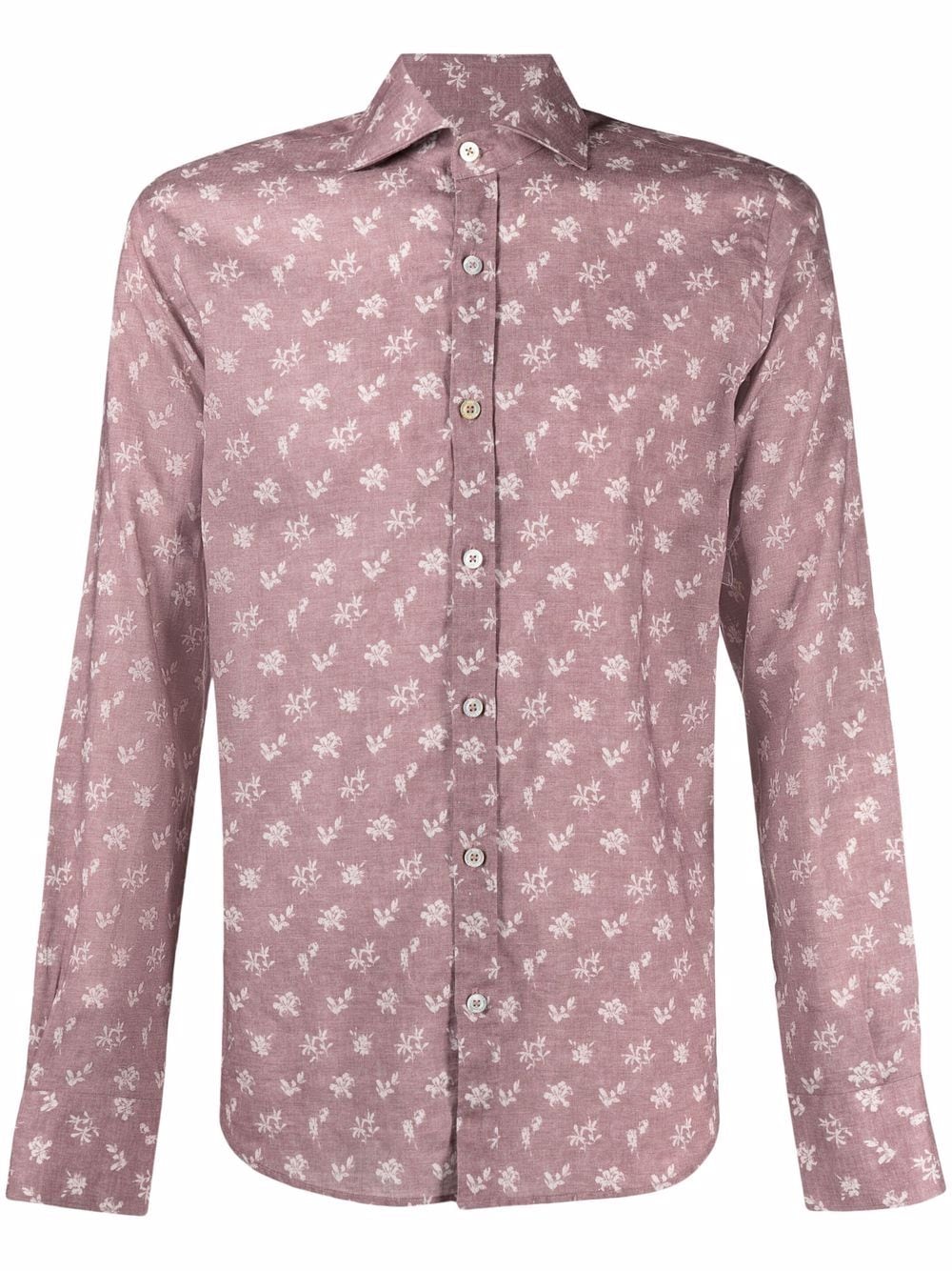 фото Canali рубашка на пуговицах с цветочным принтом