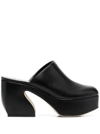 platform clogs black