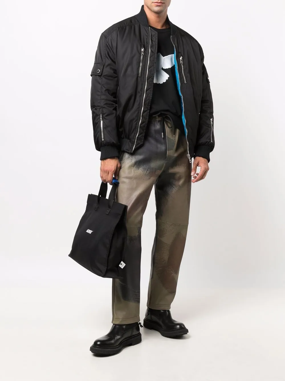 Diesel Broek met trekkoordtaille - Groen