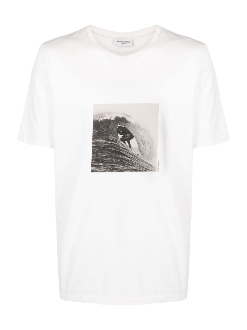 Saint Laurent Surfer print T-shirt white | MODES