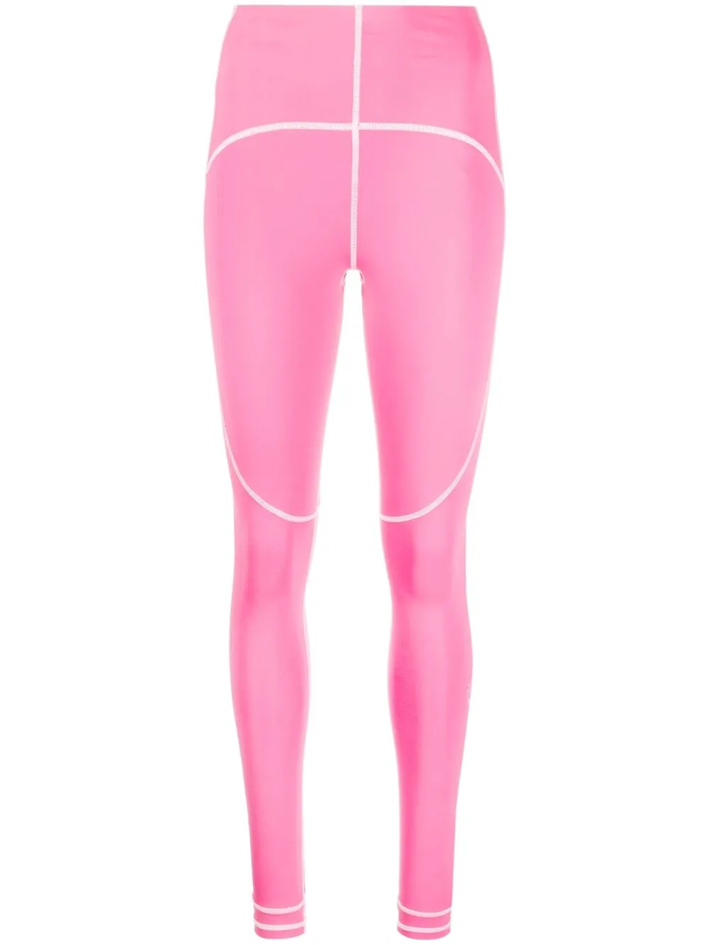 Shop Adidas By Stella Mccartney Contrast-seam Leggings In Pink