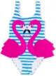 Image 1 of Mc2 Saint Barth Kids flamingo-print striped swimsuit
