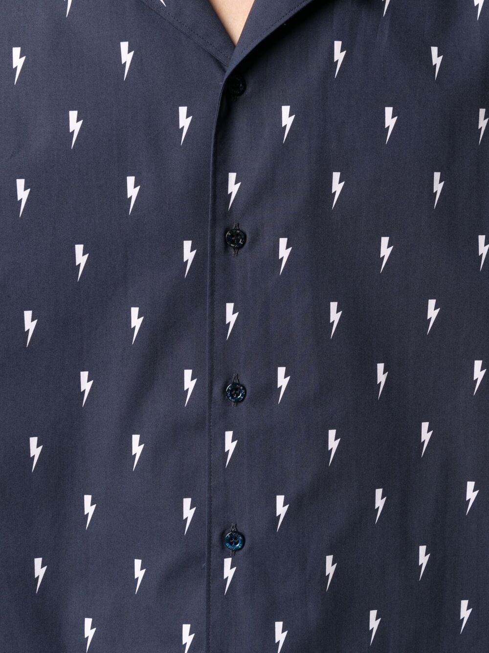 Shop Neil Barrett Thunderbolt-print Short-sleeve Shirt In Blue