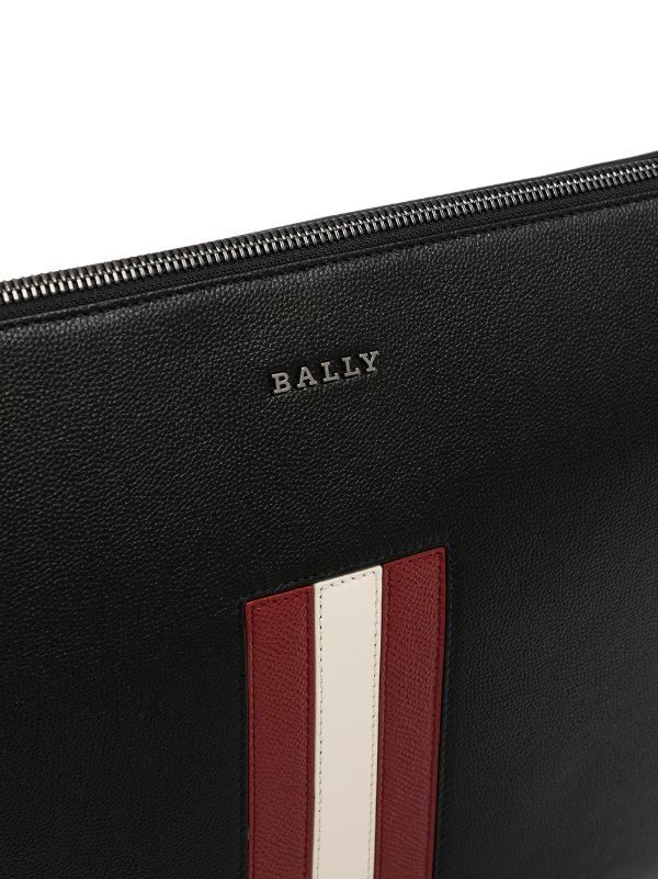 stripe-detail clutch bag, Bally