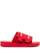 Image 1 of Versace Jeans Couture double logo touch-strap slides