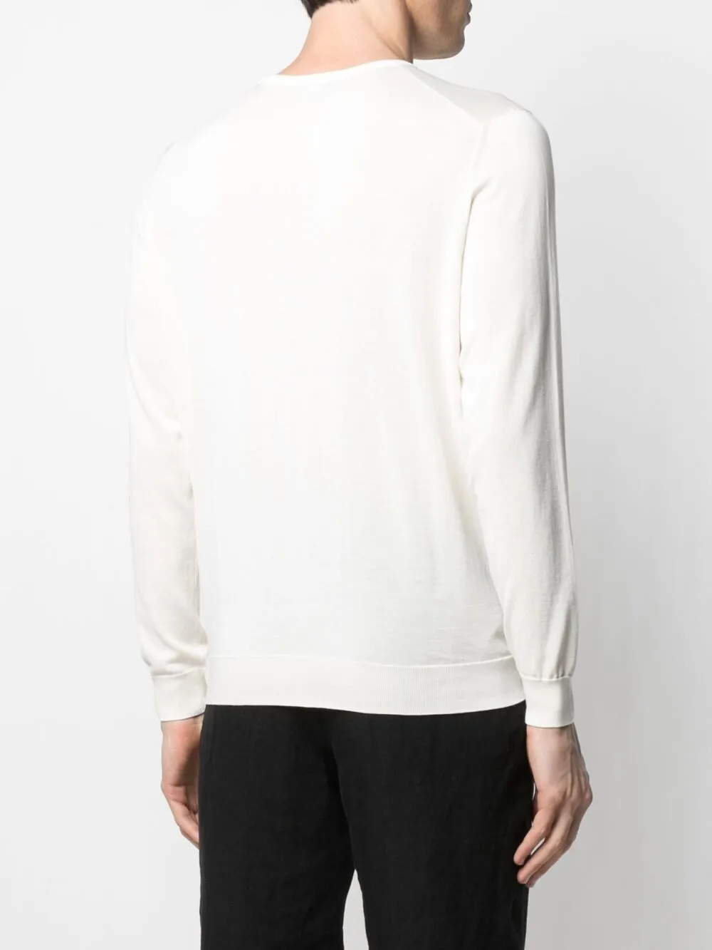 Shop Drumohr Crew-neck Cotton Jumper In Neutrals