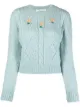 Image 1 of Alessandra Rich floral embroidery cable-knit jumper
