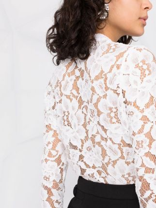 floral lace-detail shirt展示图