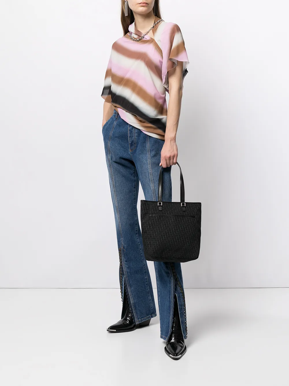 фото Christian dior сумка-тоут pre-owned с узором trotter