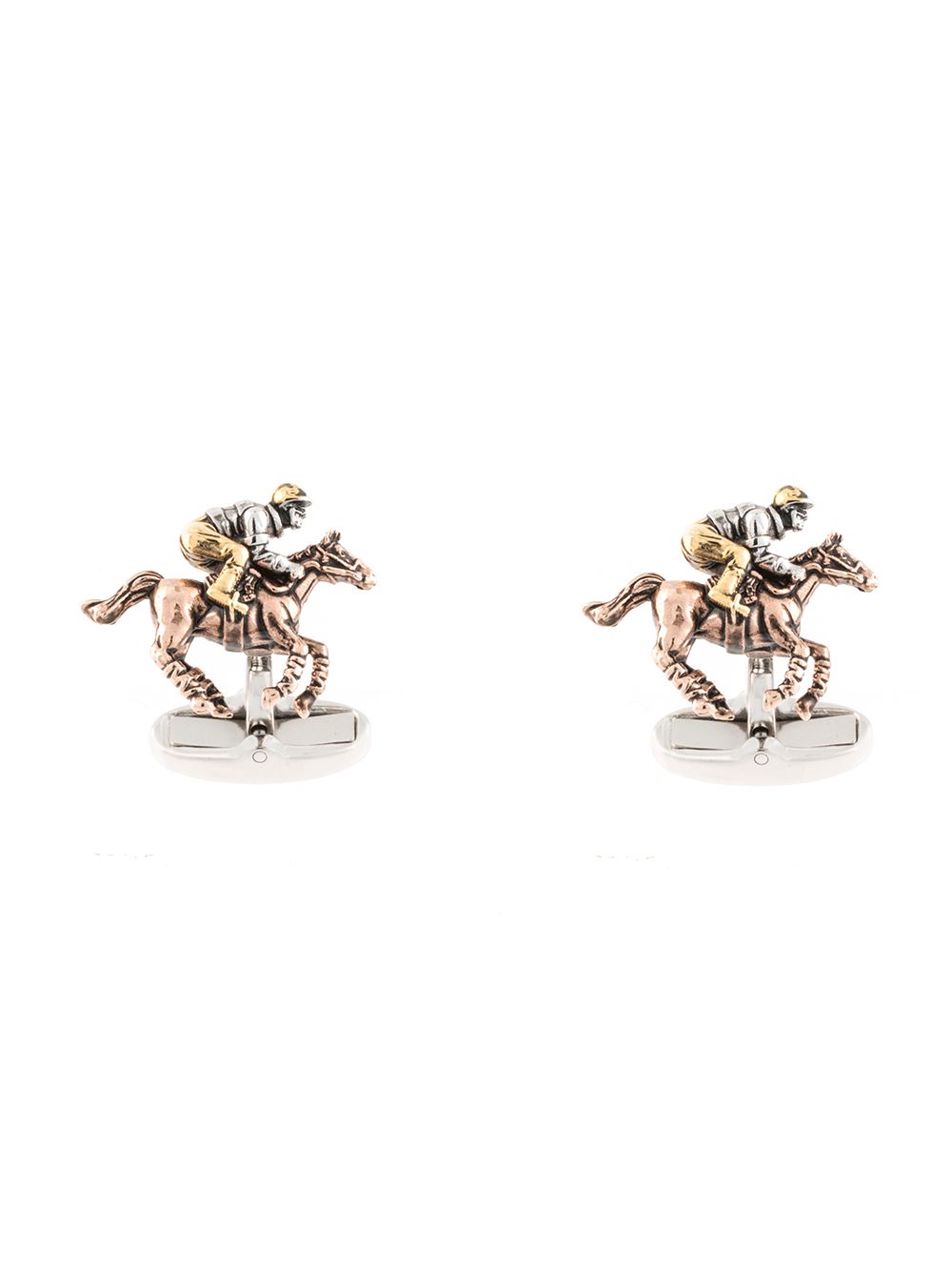 Paul Smith Horse Riding-motif Enamel Cufflinks In Brown