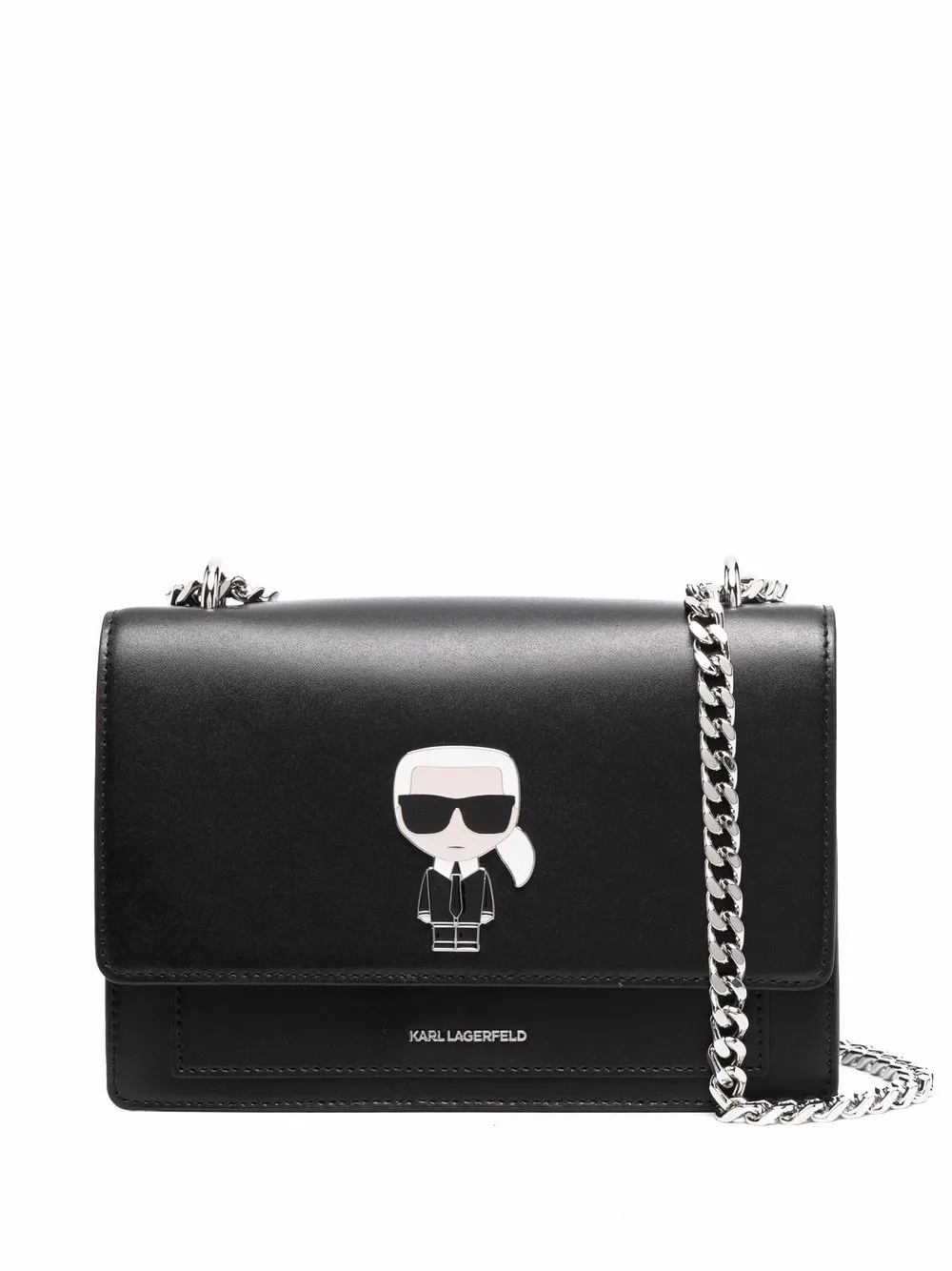 KARL LAGERFELD LOGO-PLAQUE LEATHER BAG