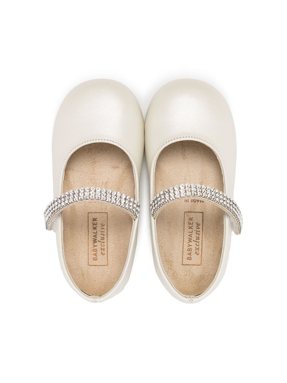 Shop Babywalker Crystal-embellished Ballerina Shoes In Weiss
