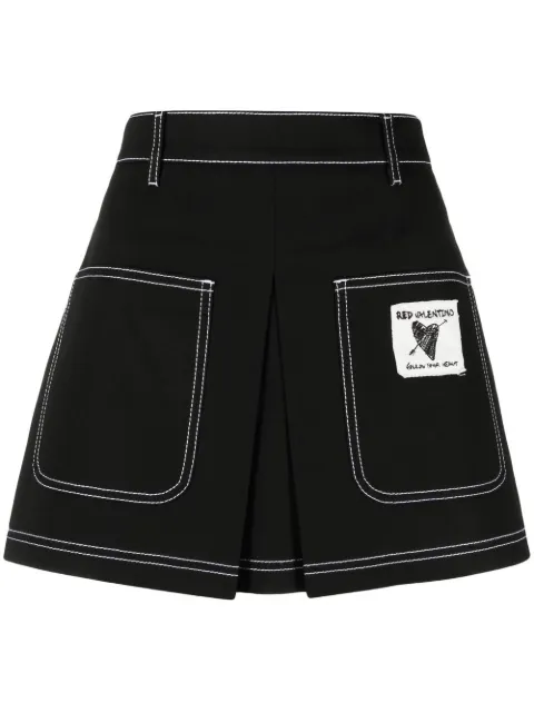 RED Valentino skort con parche del logo