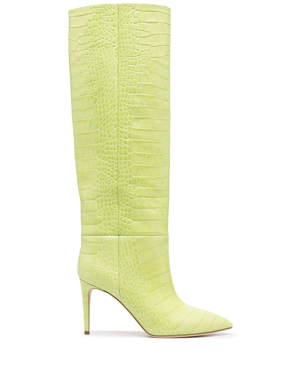 Paris Texas knee high 85mm stiletto boots Green