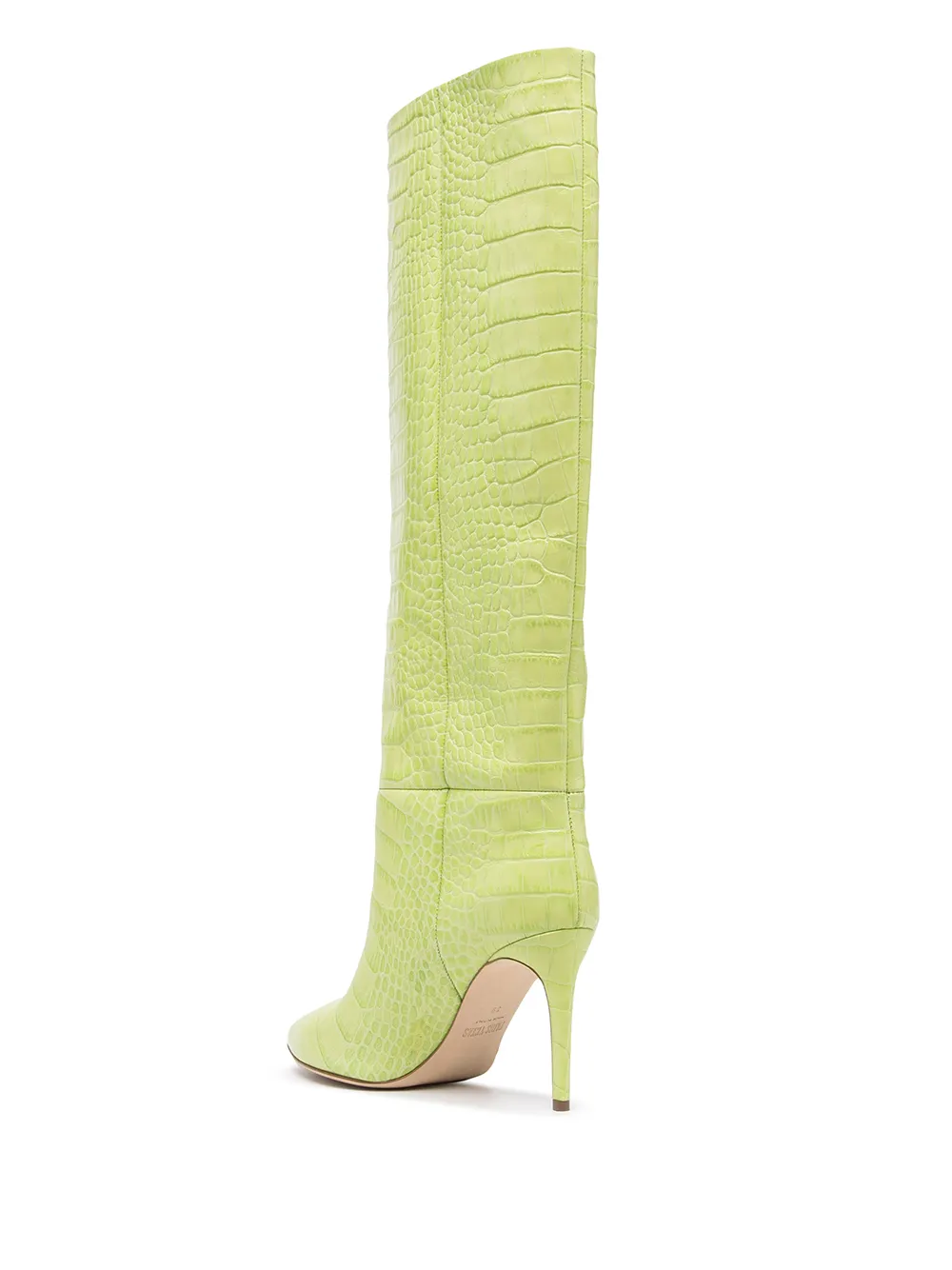 Paris Texas knee high 85mm stiletto boots Green