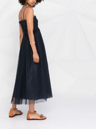 ruched-bodice midi dress展示图