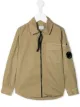 Image 1 of C.P. Company Kids logo-plaque zip-up shirt