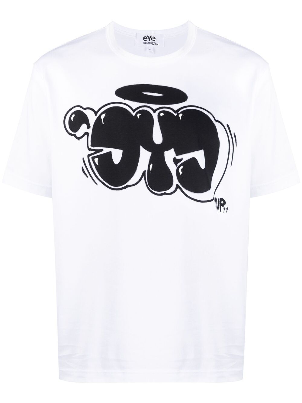 junya watanabe man t-shirt à imprimé graffiti - blanc