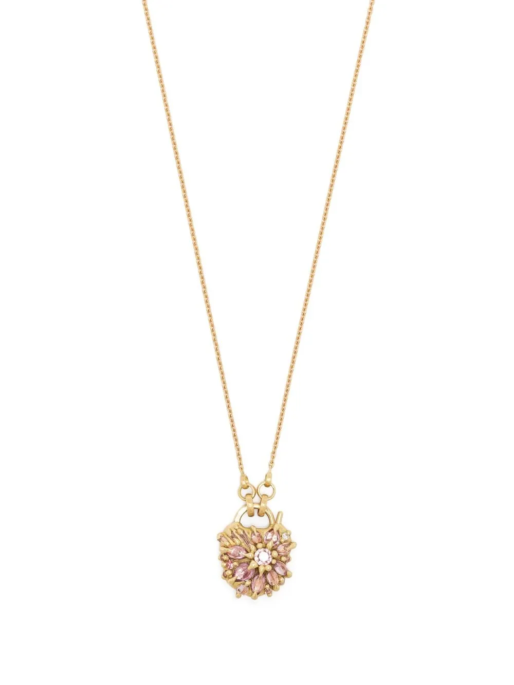 

Polly Wales 18kt yellow gold sapphire flower necklace