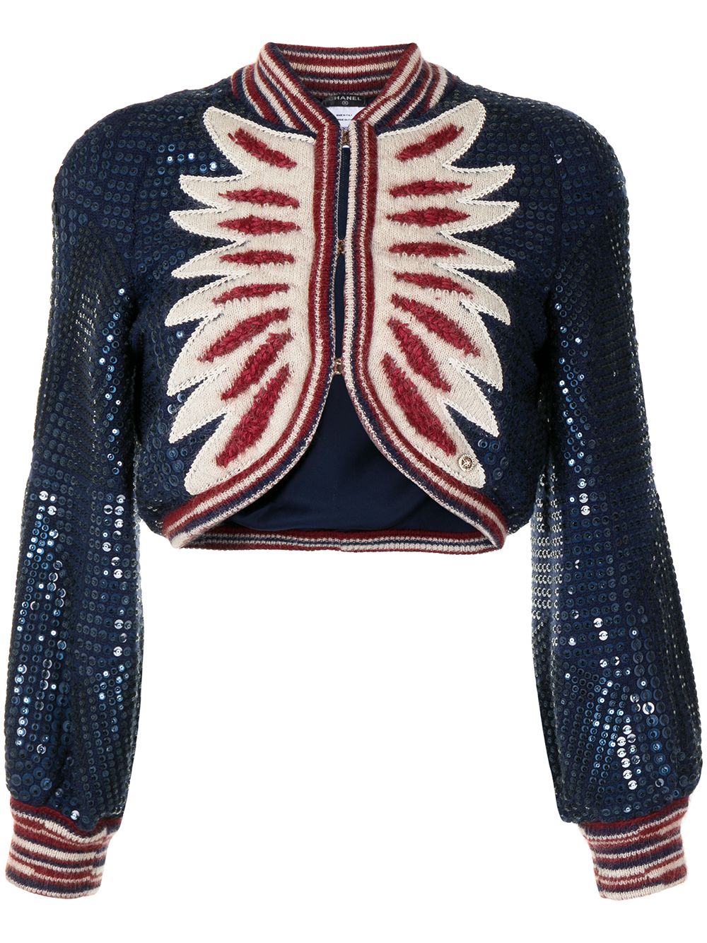 Pre-owned Chanel 2014 Paris Dallas Collection Sequinned Cardigan In Blue