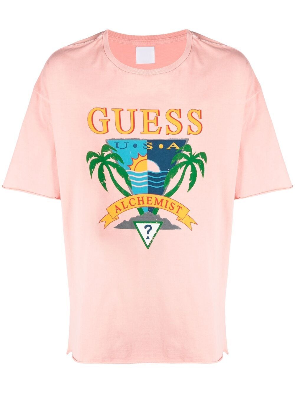 Shop Alchemist X Guess Graphic Print T-shirt In Pink