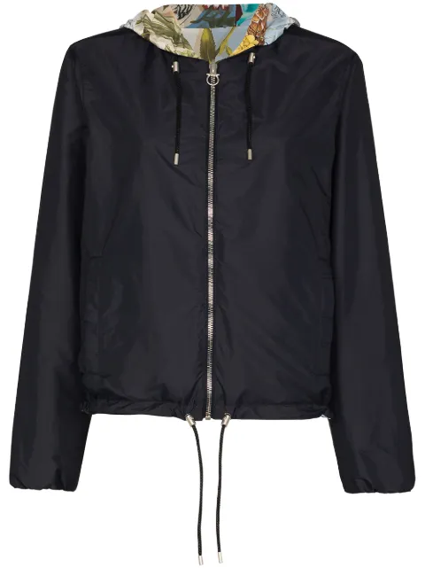 Salvatore Ferragamo reversible collarless hooded jacket