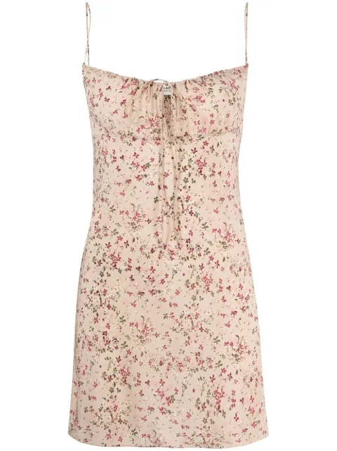 Saint Laurent Vestido com alças finas e estampa floral