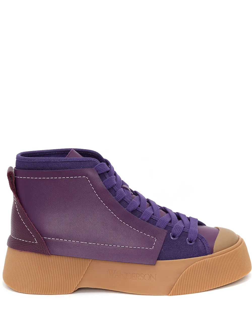 JW Anderson Panelled high top Sneakers Purple FARFETCH AO