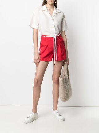 belted stretch-cotton shorts展示图