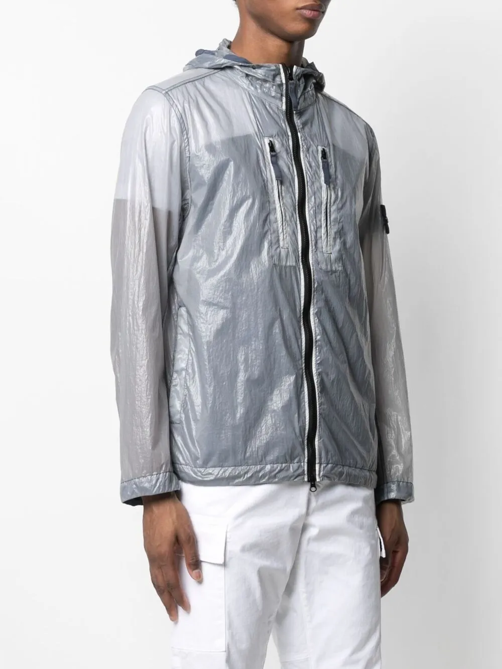 фото Stone island куртка с капюшоном и нашивкой-логотипом