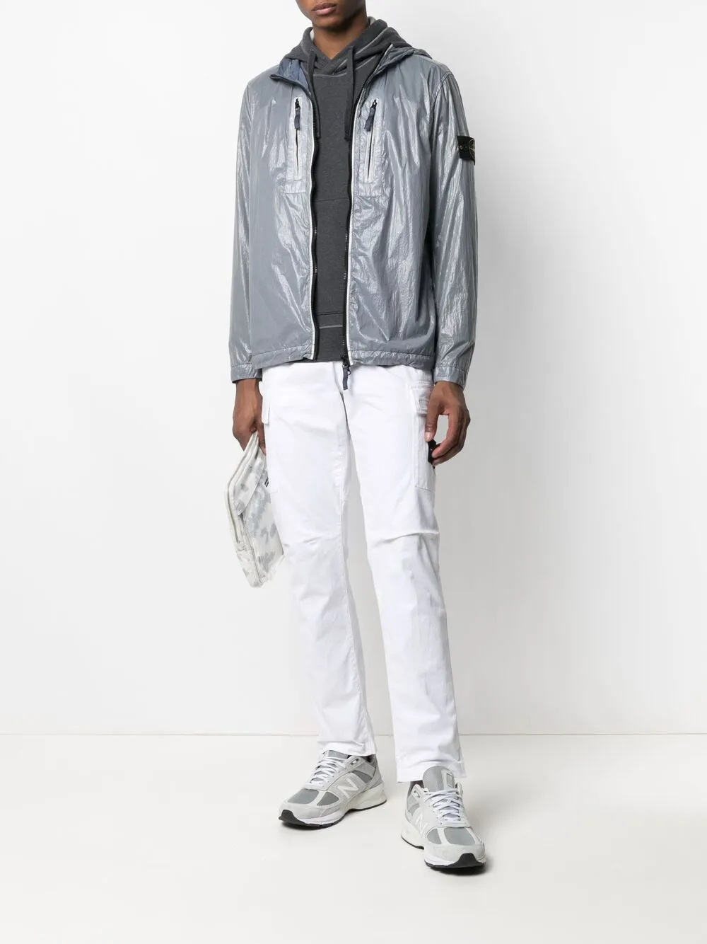 фото Stone island куртка с капюшоном и нашивкой-логотипом