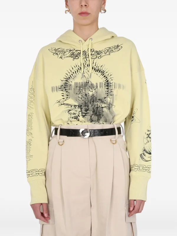 Givenchy Printed Hoodie in Yellow