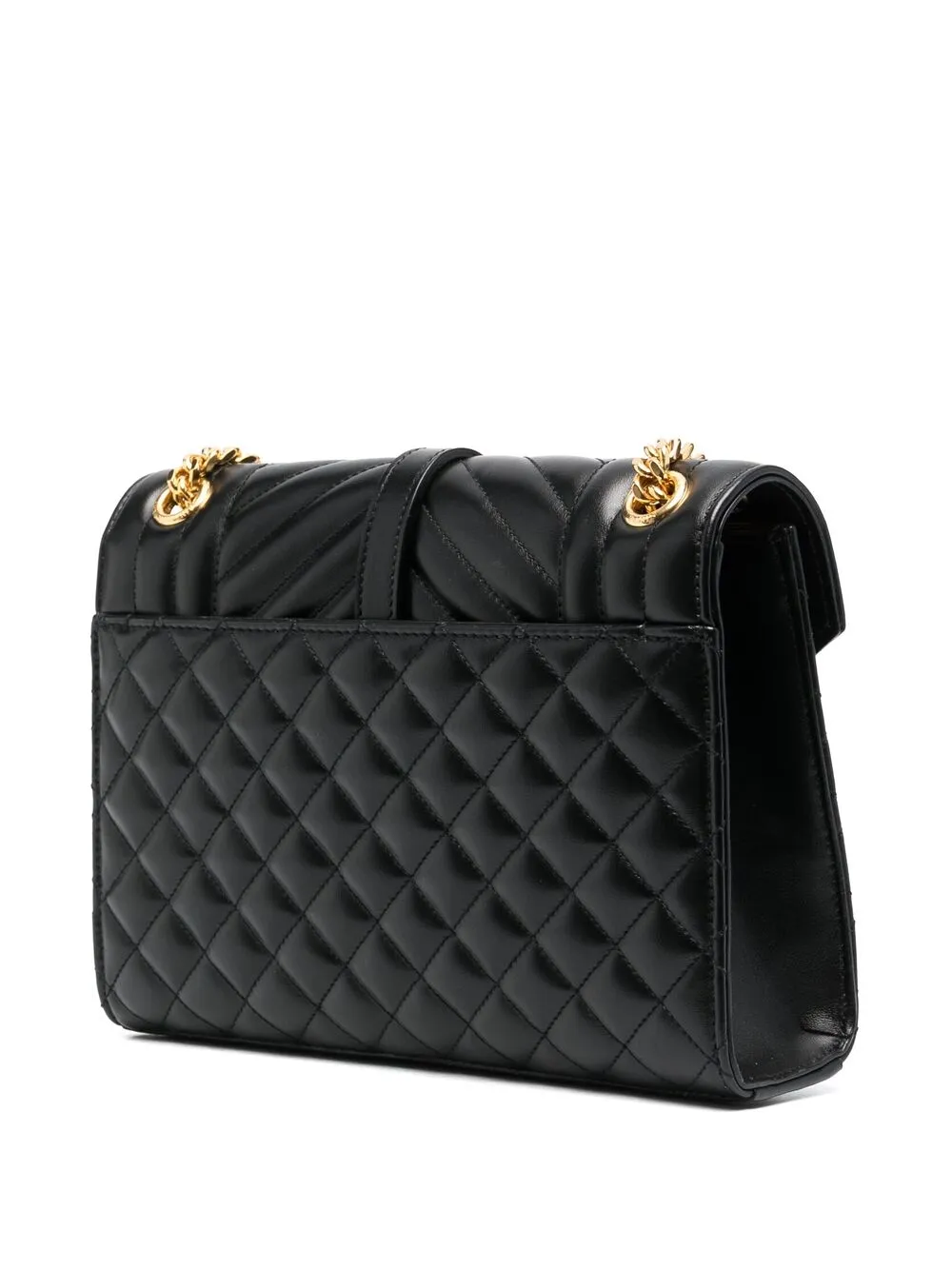 Saint Laurent Quilted Logoplaque Tote Bag In Black ModeSens