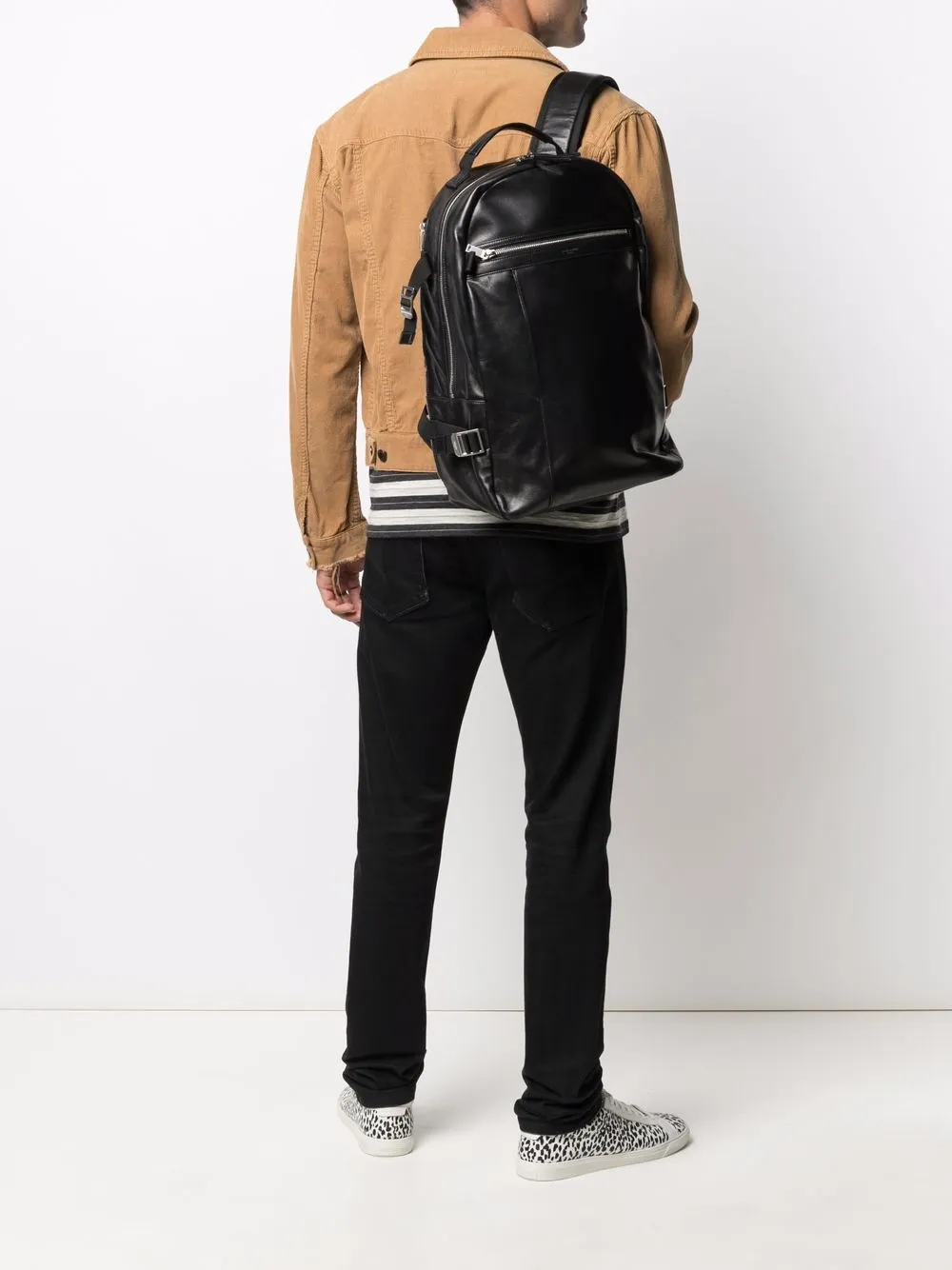 Saint Laurent Rugzak met logoprint - Zwart